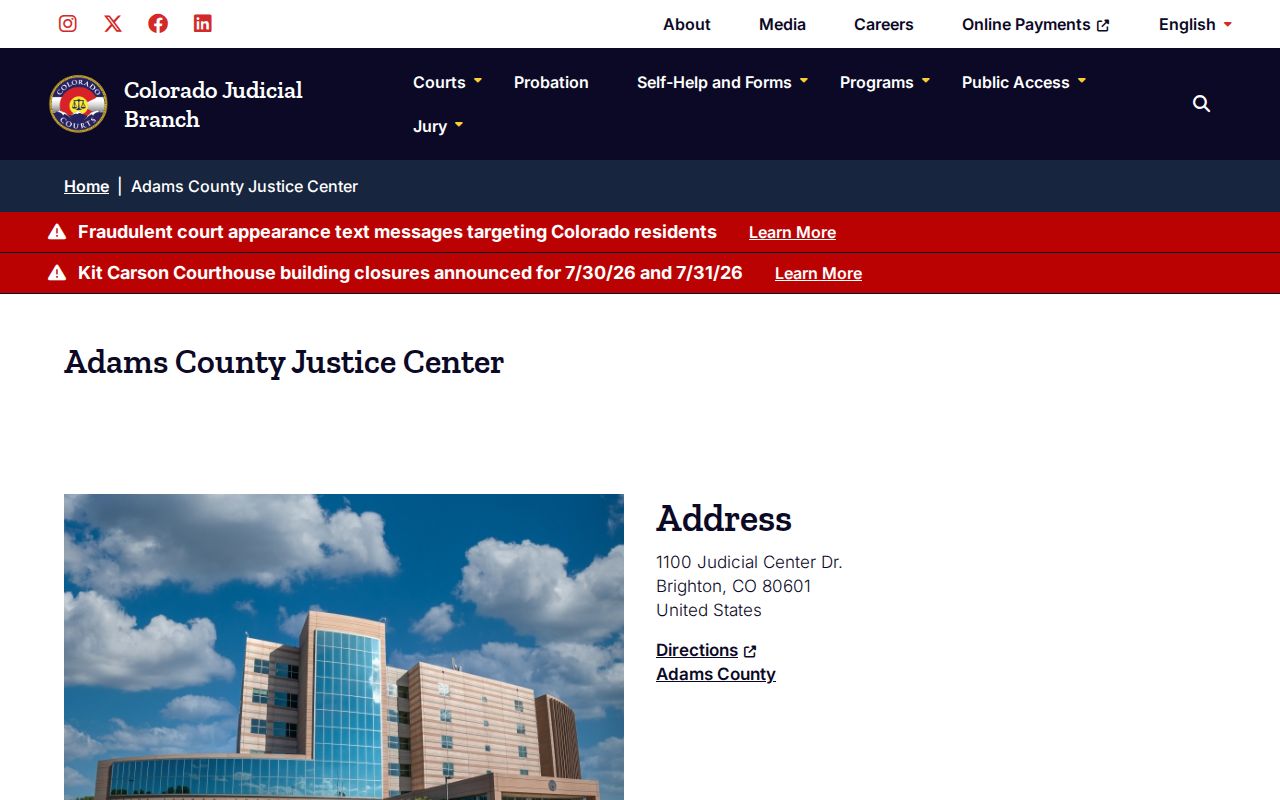 Adams County Justice Center criminal court cases