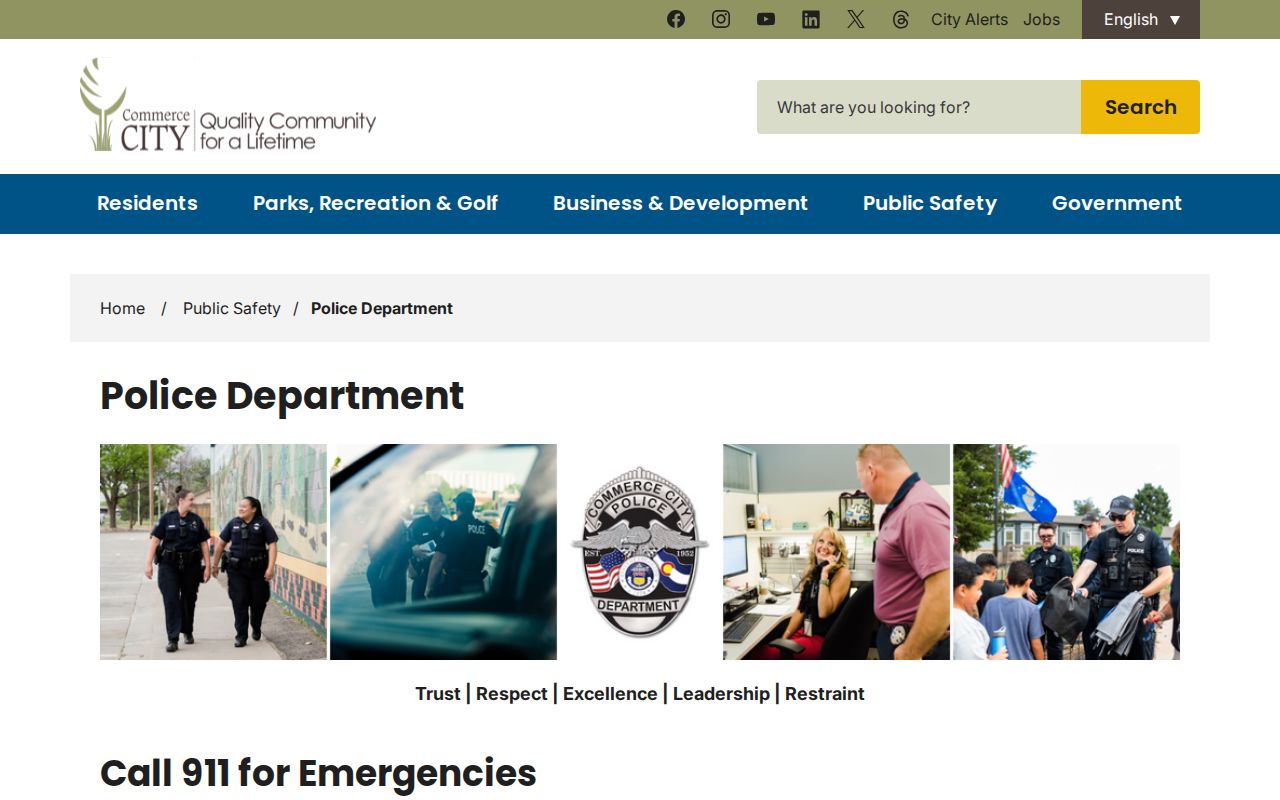 Commerce City criminal records and police services